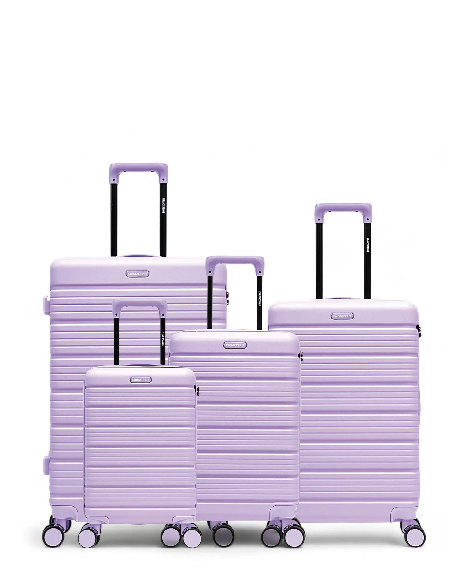 Lot de 4 Valises Rigides Grand Format, Taille Moyenne, Cabine et Cabine XS LUGANO