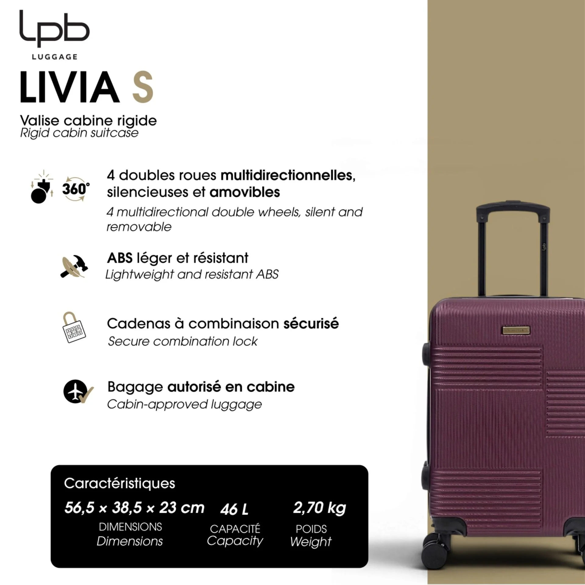 Valise Cabine Rigide LIVIA - Image 33